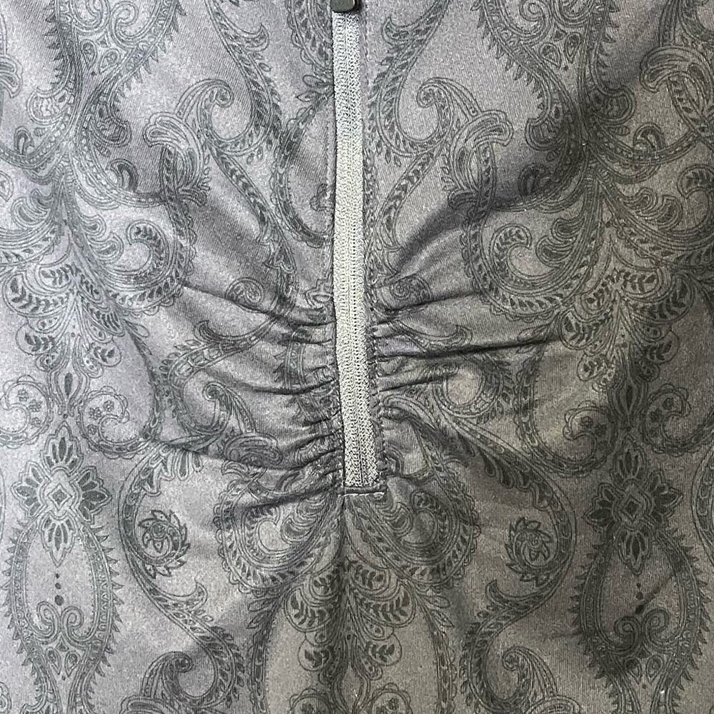 Eddie Bauer gray 1/4 zip pullover long sleeve ruched soft lightweight size M - Picture 5 of 7
